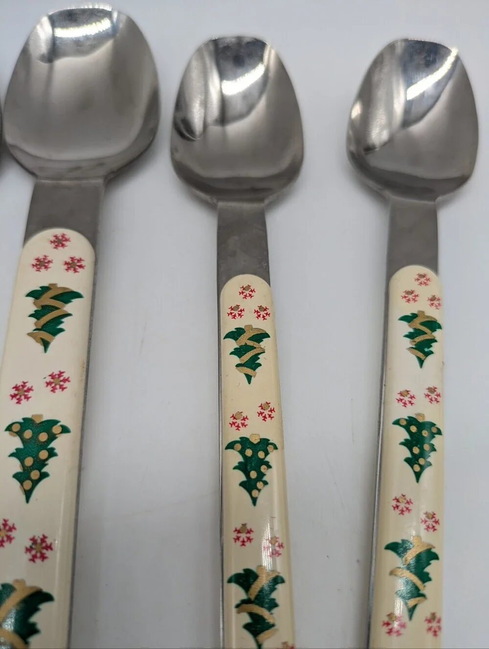 Vintage Oneida Winter Holiday Christmas Tree Spoon & Knife Set